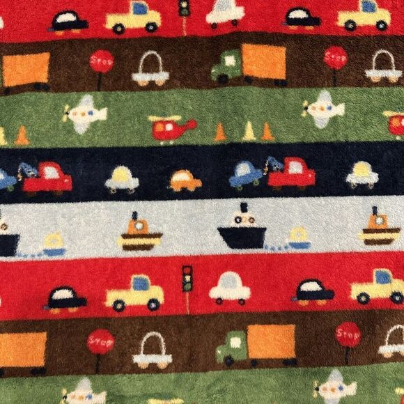 Circo Target Baby Blanket Plane Car Truck Boat Stop Light Sign Green Brown Red